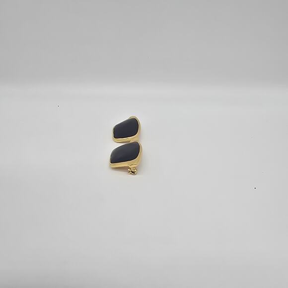 Vintage Black Enamel Sunglasses Brooch Pin Gold Tone Retro Classic - Picture 3 of 8